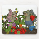 Flutterby Hippo, little fairy hippo folk, in straw mousepads