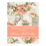 Flutterbyes n Roses Elegant Bridal Shower Postcard