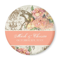 Flutterbyes 'n Roses Elegant Save the Date Magnet
