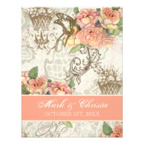 Flutterbyes 'n Roses Elegant Wedding Invitation