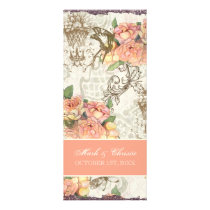 Flutterbyes 'n Roses Elegant Wedding Program Card Personalized Invite