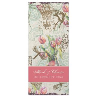 Flutterbyes 'n Tulips Elegant Menu Card invitation