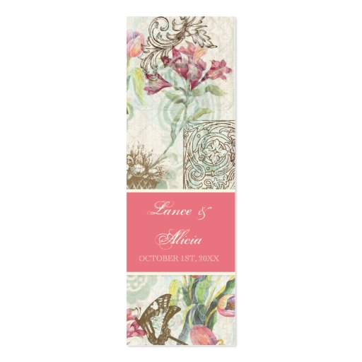 Flutterbyes 'n Tulips Elegant Wedding Business Cards (front side)