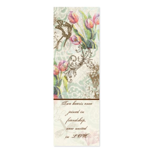 Flutterbyes 'n Tulips Elegant Wedding Business Cards (back side)