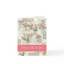 Flutterbyes 'n Tulips Elegant Wedding Thank You Greeting Card