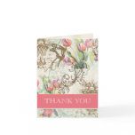 Flutterbyes 'n Tulips Elegant Wedding Thank You Card