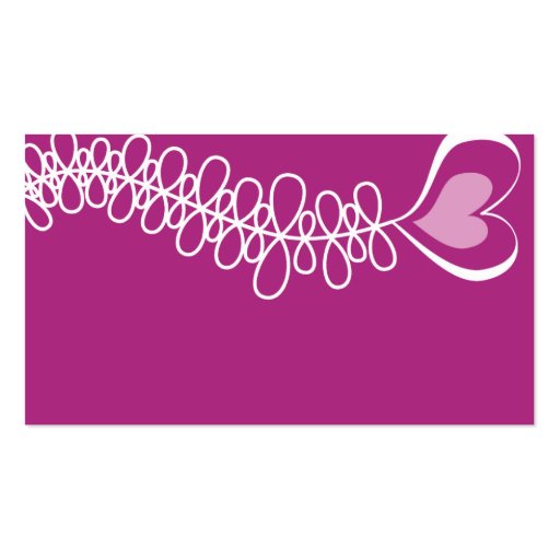 Fluttering Heart Ribbon Pink Business Cards (back side)