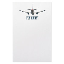 Fly away airplane personalized stationery
