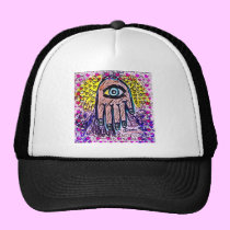 Fly Away Hamsa Evil Eye LOVE Funky Design hats