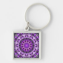 Fly Away Purple kaleidoscope Key Chains
