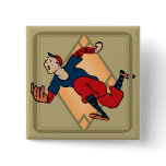 Fly Ball Baseball Square Button