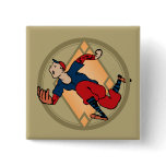 Fly Ball Baseball Square Button