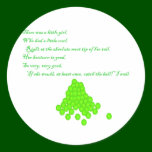 Fly Ball Poem Round Sticker