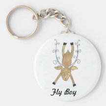 Fly Boy Christmas Reindeer, by sandy closs Keychain