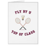Fly By U Badminton Greeting Cards
