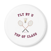 Fly By U Badminton Refrigerator Magnet