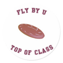 Fly By U Frisbee Stickers
