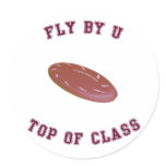 Fly By U Frisbee Stickers