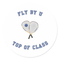Fly By U Racquetball Sticker