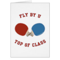 Fly By University Ping Pong Greeting Card