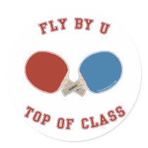 Fly By University Ping Pong Stickers