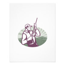 Fly Fisherman Fishing Retro Woodcut Invite