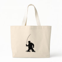 fly fisherman fishing silhouette bags