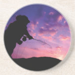 Fly Fishing at Sunset Beverage Coasters