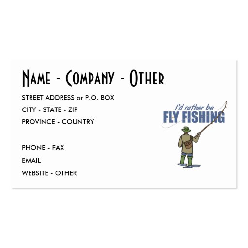 Fly Fishing Business Cards (front side)