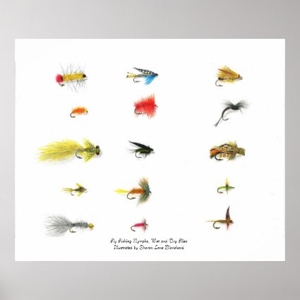 Fly Fishing, Fly Fishing Nymphs, Wet and Dry Fl... Print