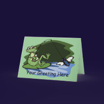 Fly Fishing Frog Greeting Card cards