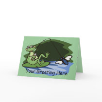 Fly Fishing Frog Greeting Card