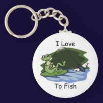 Fly Fishing Frog Keychain keychains