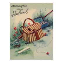 Fly Fishing Husband Birthday Postcards