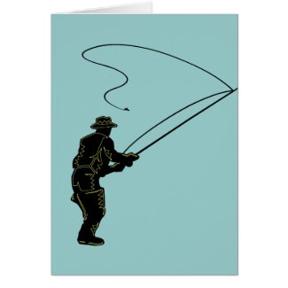 Fly Fishing in Waders Greeting Card