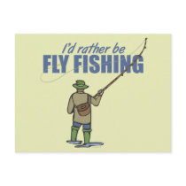 Fly Fishing in Waders Postcard