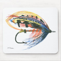 Fly Fishing Lure Art Mouse Pad