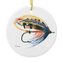Fly Fishing Lure Art - Salmon Fly Christmas Ornament