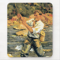 Fly Fishing Mousepad by tnmpastperfect Fly Fishing Mousepad