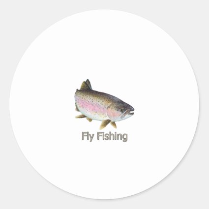 Fly Fishing Rainbow Trout Logo Stickers