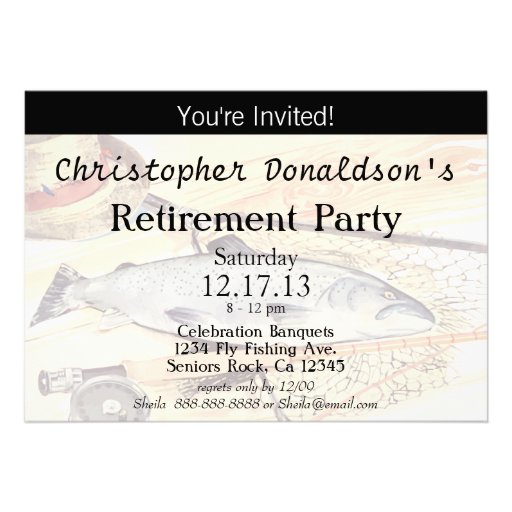 Fly Fishing Retirement Party invitation