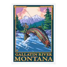 Fly Fishing Scene - Gallatin River, Montana Personalized Invite