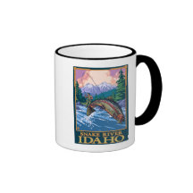 Fly Fishing Scene - Snake River, Idaho Coffee Mug