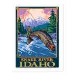 Fly Fishing Scene - Snake River, Idaho Postcard