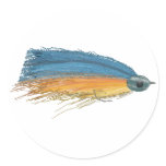 Fly Fishing Streamer Lure Art Round Sticker