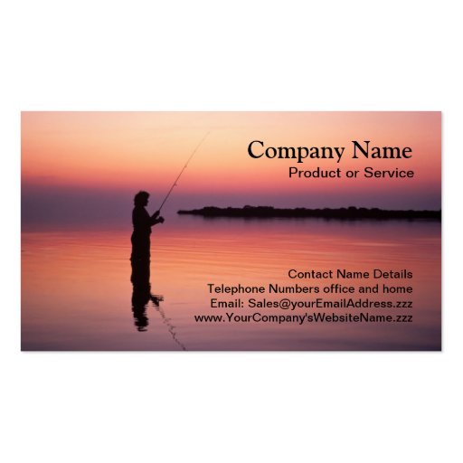 Fly-fishing sunset business card
