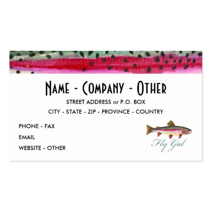 Fly Fishing Woman's Business Card