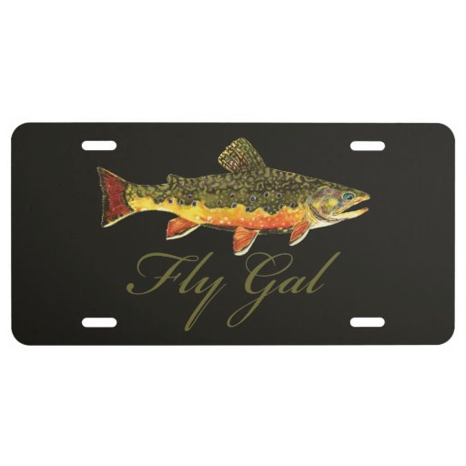 Fly Fishing Woman's License Plate Zazzle