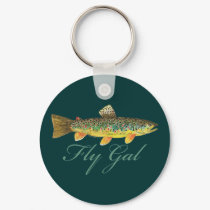 "Fly Gal" - Fly Tying, Fly Fishing keychains