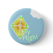Fly High! Motivational Kite Button Pin